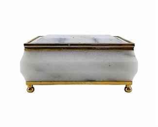 White Marble And Brass Music Box