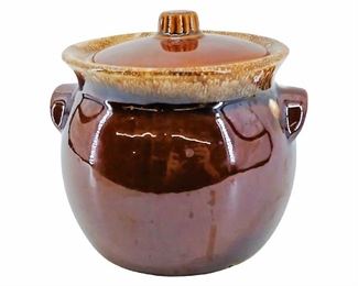 Vintage Hull Pottery Brown Drip Bean Pot