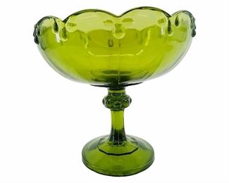 Vintage Light Green Glass Candy Dish