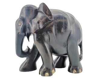 Vintage Hand Carved Wooden Elephant