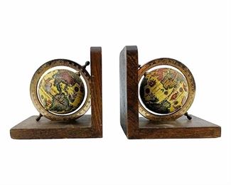 2pc Gifts Round The World Book End Globes