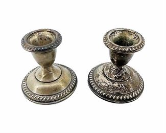 2pc Weighted Sterling Silver Candle Holders