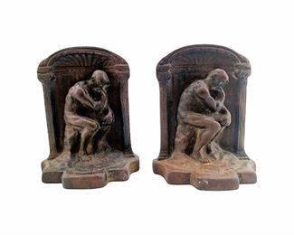 2pc Bronze The Thinker Book Ends