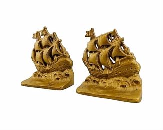 2pc Spanish Galleon Cast Iron Bookends