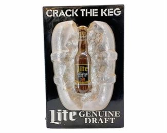 Crack The Keg Light Genuine Draft Beer Sign