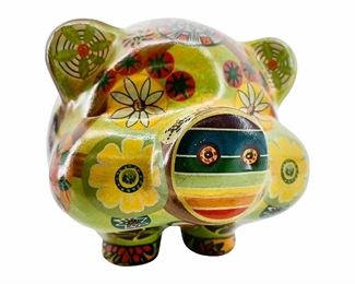 Vintage Psychedelic Ceramic Piggy Bank