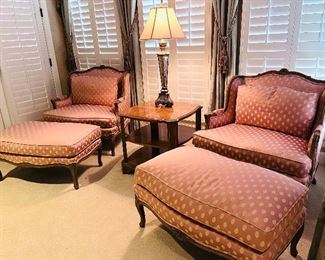 Louis XV Upholstered Lounge Chairs. Amazing. 