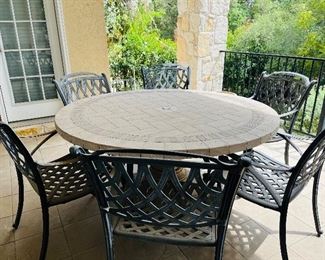 Patio Table with 6 Chairs.  64” wide.