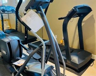 Full Gym with Elliptical, Treadmill, Total Body Gym.