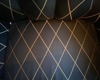 Close up of upholstery on dining chairs