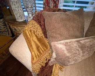 Luxury throws and decorative pillows