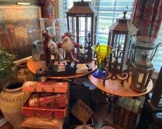 Copper top table and decorative accessories