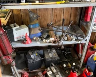 Car batteries, license plates, chargers