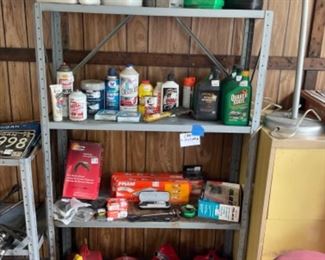 Gas cans, oils, car stuff