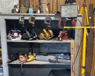 Skil saws, drills, bowling balls, clamps.