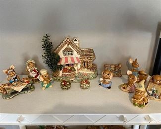 PenDelfin bunny figurine collection, including cottages, stages, accessories and creation boards from factory