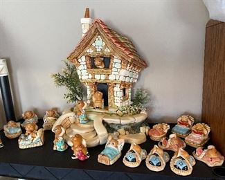 PenDelfin bunny figurine collection, including cottages, stages, accessories and creation boards from factory