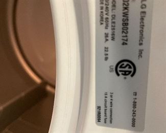 LG dryer serial number
