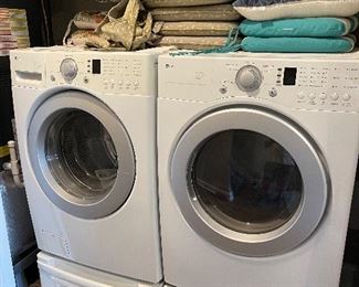 LG washer and dryer with stands