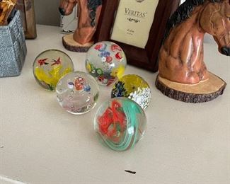 Hand blown paper weights