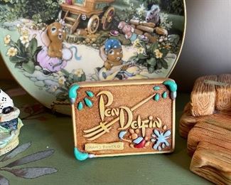 PenDelfin bunnies plate and figurines