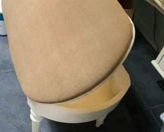 Vanity stool/lift seat storage