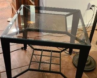 Metal & glass end table