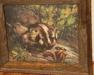 Badger & Chipmunk, signed George Solonevich