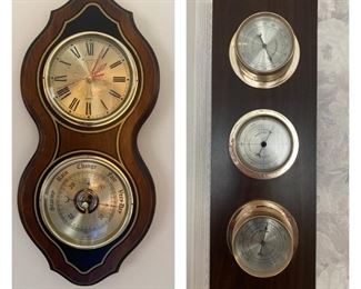 Bullova Quartz Clock Barometer; Springfield Thermometer, Barometer, Humidity Meter