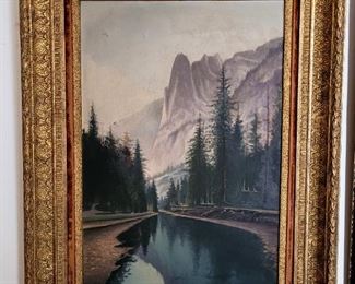 19th century original oil of Yosemite Valley