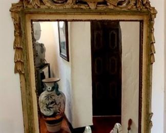 Carved wooden mirror