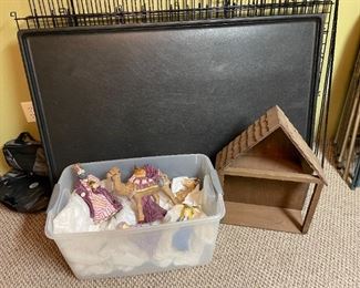 Nativity Set & Large Dog Crate