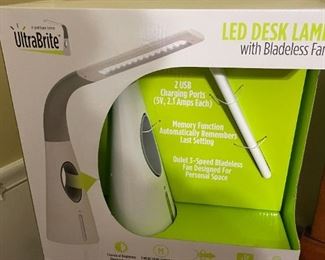 LED Desk Lamp with Bladeless Fan