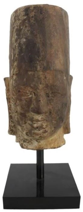 7 Khmer Sandstone Head of Vishnu