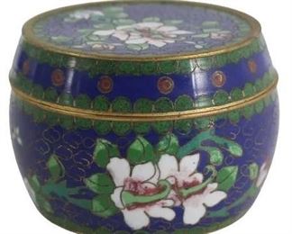 191 Chinese Cloisonne Drum Form Covered Box