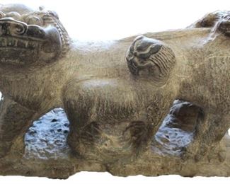 454 Tang Dynasty Marble of a Lioness with Cubs