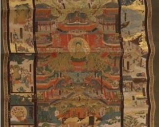 455 Early Important Chinese Painted Thangka
