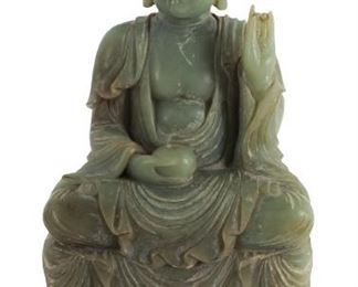 703 Large Chinese Celadon Jade Buddha