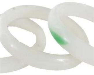 821 Three Chinese Translucent White Jade Bangles