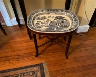 BLUE WILLOW AND A STAND