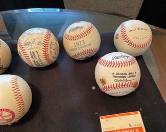 BASE BALLS.   SOME ARE SIGNED.  