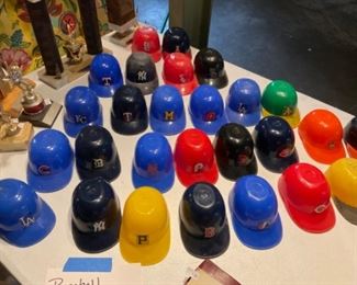 MINI BASEBALL HELMETS  FROM THE EARLY 70S. FROM VELVET FREZZE       