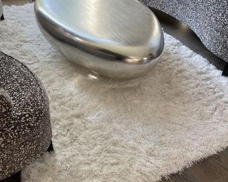  White shag rug, 8' x 62"W,  was $245, NOW $195 (Stunning "Bean" coffee table, 54"W x 34" x 15"H,  $545/SOLD )