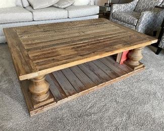 Large wood coffee table, 60"W x 40"D x 18"H,  $499