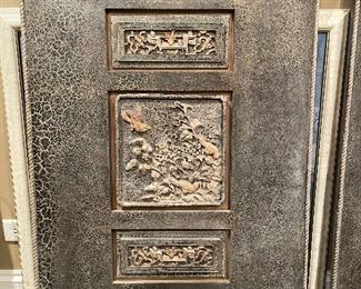 Additional closeup view of crackled wall art