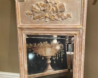 Large Ornate white wash mirror, 58" x 33",  was $95, NOW $50