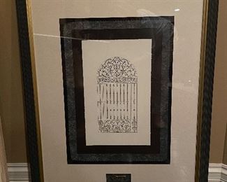 Gate and key (bottom niche in canvas) wall art, 36" x 28",  was $55, NOW $35