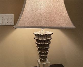 Gold lamp with glass vase, 28"H,  was $55, NOW $40