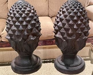 Large, heavy,  pine cone finials,  15.5"H,  was $34 each, NOW $24 each