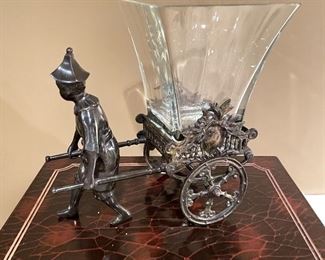 Metal and glass rickshaw, 12"W x 7.5"D x 12"H,  was $40, NOW $28